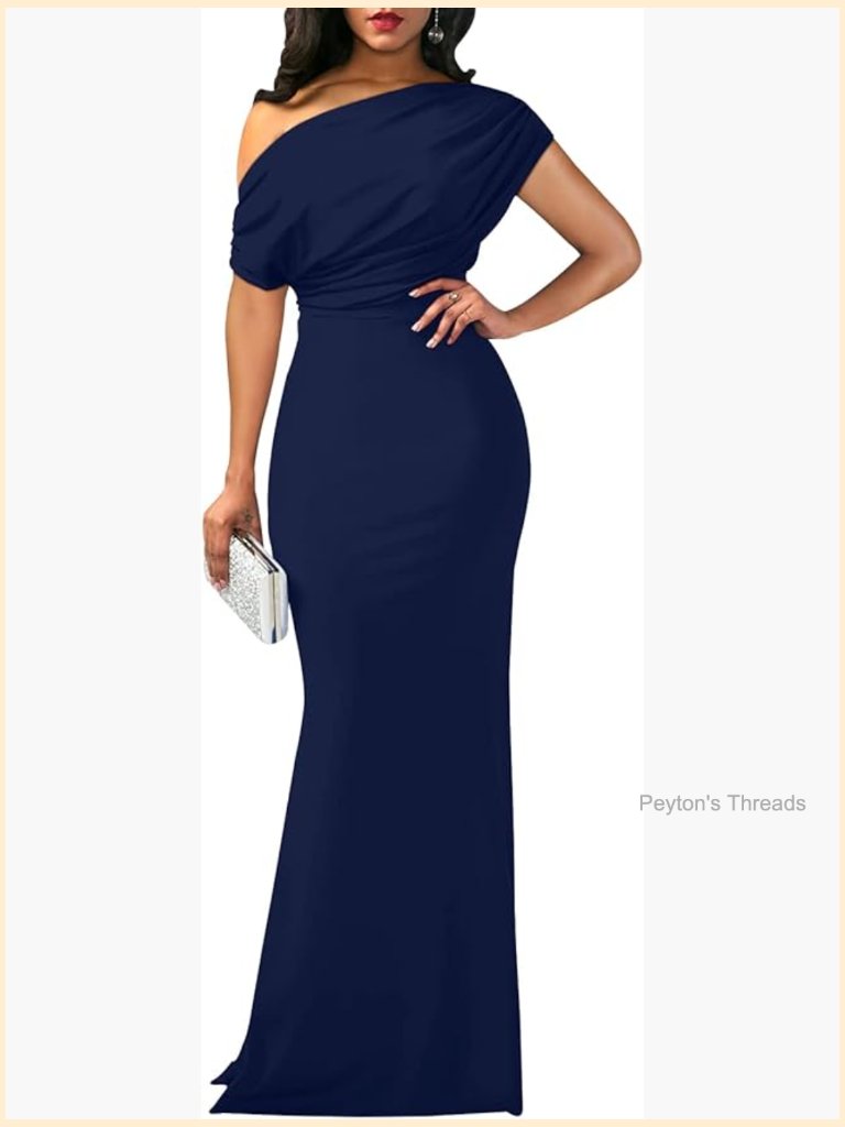 Off Shoulder Ruched Mermaid Bodycon Formal Maxi Dress